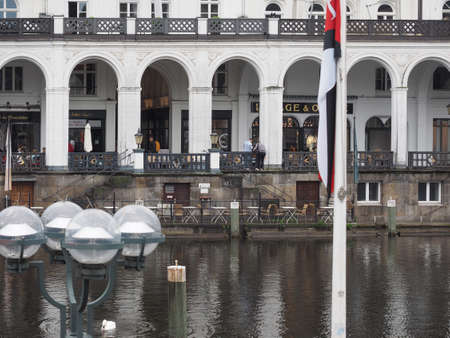 HAMBURG, GERMANY - CIRCA MAY 2017: Kleine Alster (meaning Little Alster) artificial lakeのeditorial素材