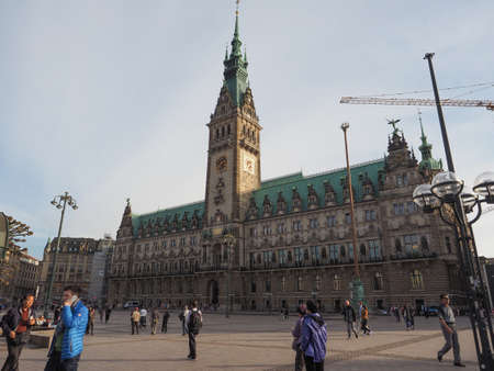 HAMBURG, GERMANY - CIRCA MAY 2017: Hamburg Rathaus (city hall) in the Altstadt (old city)のeditorial素材
