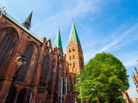 St Marien (St Mary) church in Luebeck, Germany, hdrの写真素材