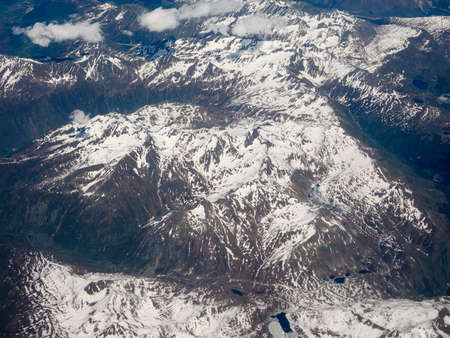 Aerial view of Swiss Alps in Europeの写真素材