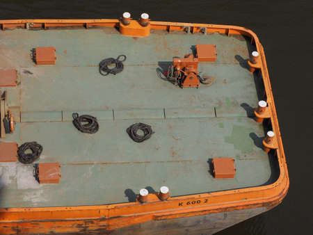 HAMBURG, GERMANY - CIRCA MAY 2017: Boat in Hamburg port