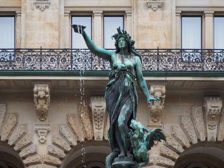 HAMBURG, GERMANY - CIRCA MAY 2017: Hygeieia Fountain at Hamburg Rathaus (city hall)のeditorial素材