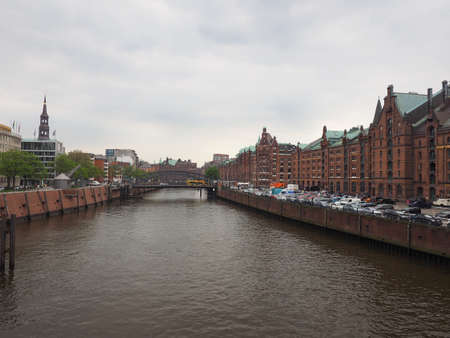 HAMBURG, GERMANY - CIRCA MAY 2017: HafenCity quarter in the district of Hamburg Mitte on the Elbe...