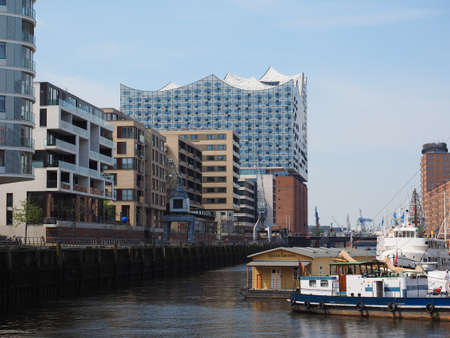 HAMBURG, GERMANY - CIRCA MAY 2017: Elbphilharmonie concert hall designed by Herzog and De Meuron