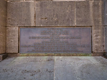 LUEBECK, GERMANY - CIRCA MAY 2017: Monument to Heinrich der Loewe (Henry the Lyon) aka Henry III Duke of Saxony and Henry XII Duke of Bavariaのeditorial素材