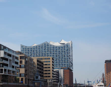 HAMBURG, GERMANY - CIRCA MAY 2017: Elbphilharmonie concert hall designed by Herzog and De Meuron