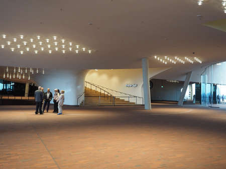 HAMBURG, GERMANY - CIRCA MAY 2017: The Plaza at Elbphilharmonie concert hall designed by Herzog and De Meuronのeditorial素材