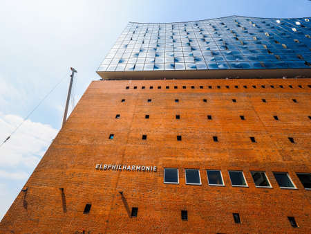 HAMBURG, GERMANY - CIRCA MAY 2017: Elbphilharmonie concert hall designed by Herzog and De Meuron, hdrのeditorial素材