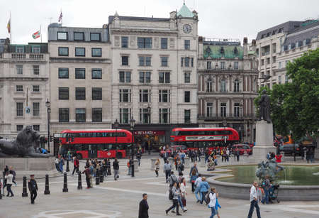 LONDON, UK - CIRCA JUNE 2017: People in Trafalgar Square