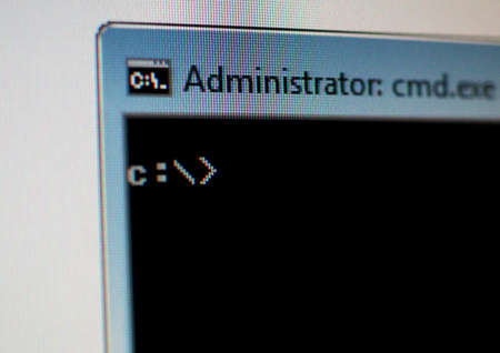 NEW YORK, USA - CIRCA JULY 2017: DOS command line promptのeditorial素材