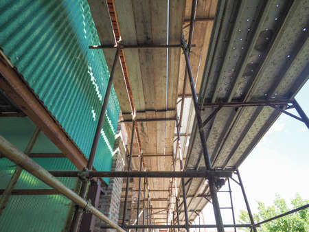 temporary scaffold for construction works at building site