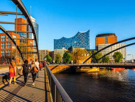 HAMBURG, GERMANY - CIRCA MAY 2017: Elbphilharmonie concert hall designed by Herzog and De Meuron,...