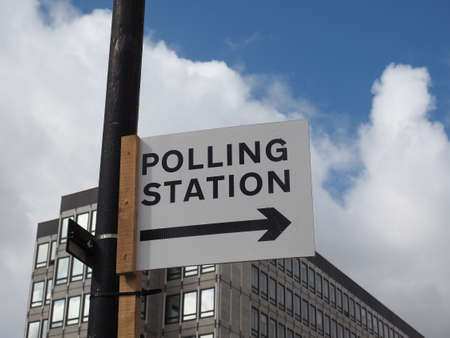 LONDON, UK - CIRCA JUNE 2017: A polling Station sign