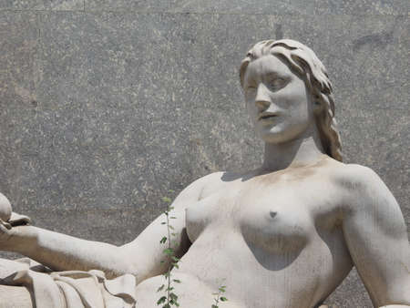TURIN, ITALY - CIRCA JULY 2017: Statue symbolising river Doraのeditorial素材