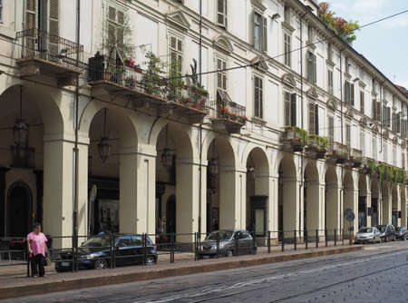 TURIN, ITALY - CIRCA JULY 2017: Via Po central high streetのeditorial素材
