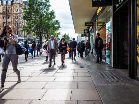 LONDON, UK - CIRCA JUNE 2017: People in Oxford Street (high dynamic range)のeditorial素材