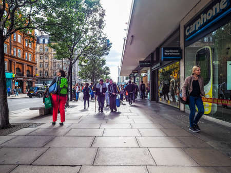 LONDON, UK - CIRCA JUNE 2017: People in Oxford Street (high dynamic range)