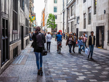 LONDON, UK - CIRCA JUNE 2017: People in central London (high dynamic range)のeditorial素材