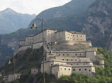 Fort Bard fortified complex in Aosta Valley in Bard, Italyのeditorial素材