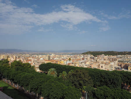 Aerial view of the city of Cagliari, Italyの写真素材