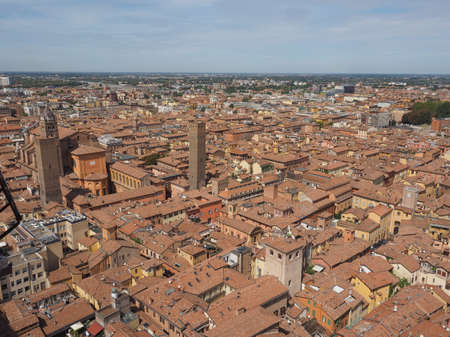 Aerial view of the city of Bologna, Italy