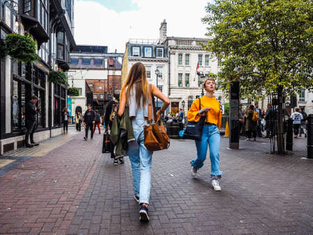 LONDON, UK - CIRCA JUNE 2017: People in central London (high dynamic range)のeditorial素材