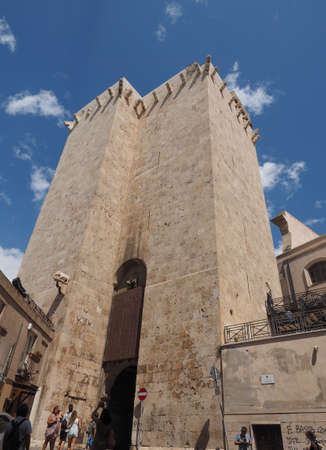 CAGLIARI, ITALY - CIRCA SEPTEMBER 2017: Torre dell Elefante (meaning Tower of the Elephant)のeditorial素材