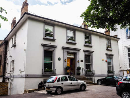 LONDON, UK - CIRCA JUNE 2017: Abbey Road recording studios made famous by the 1969 Beatles album cover (high dynamic range)のeditorial素材