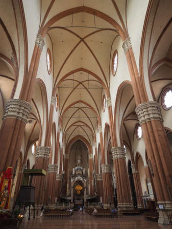 BOLOGNA, ITALY - CIRCA SEPTEMBER 2017: Interior view of the Church of San Petronio in Piazza Maggioreのeditorial素材