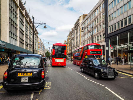 LONDON, UK - CIRCA JUNE 2017: People in Oxford Street, high dynamic rangeのeditorial素材