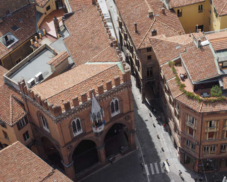 Aerial view of the city of Bologna, Italyの写真素材