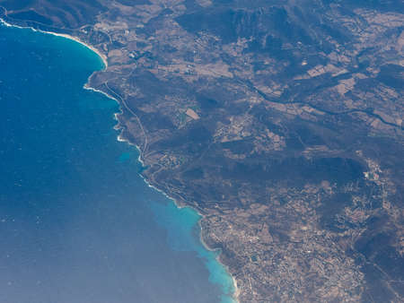 Aerial view of the island of Corsica, Franceの写真素材