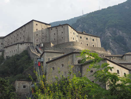Fort Bard fortified complex in Aosta Valley in Bard, Italyの写真素材