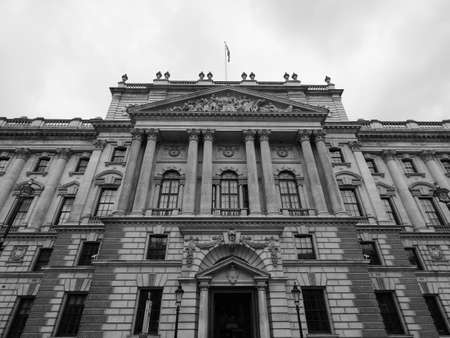LONDON, UK - CIRCA JUNE 2017: HMRC Her Majesty Revenue and Customs building in black and whiteのeditorial素材