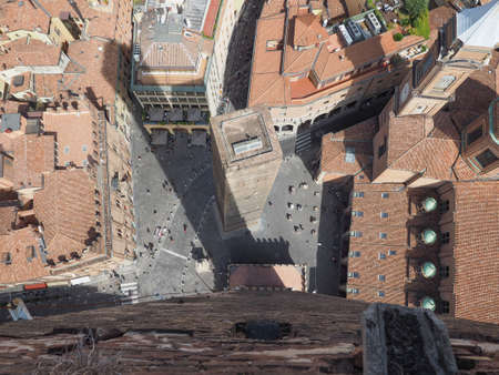 Aerial view of the city of Bologna, Italyの写真素材