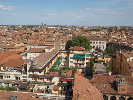 Aerial view of the city of Bologna, Italyの写真素材