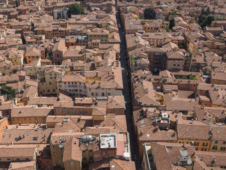 Aerial view of the city of Bologna, Italy
