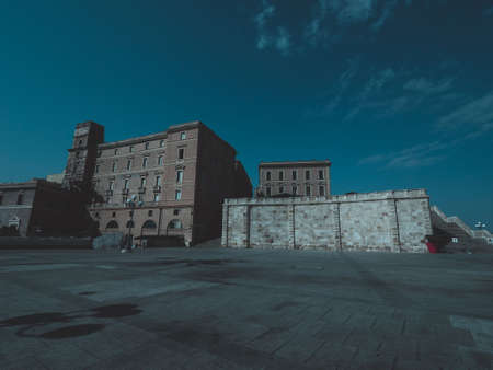 Castello quarter aka Casteddu e susu (meaning Upper Castle in Sard) old medieval town city centre in Cagliari, Italyの写真素材