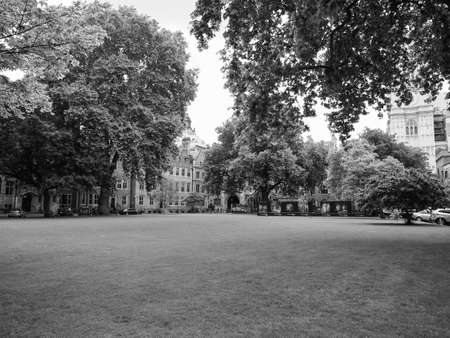 LONDON, UK - CIRCA JUNE 2017: Dean yard at Westminster Abbey anglican church in black and whiteのeditorial素材