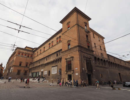 BOLOGNA, ITALY - CIRCA SEPTEMBER 2017: Sala Borsa library at D Accursio Palace city Hallのeditorial素材