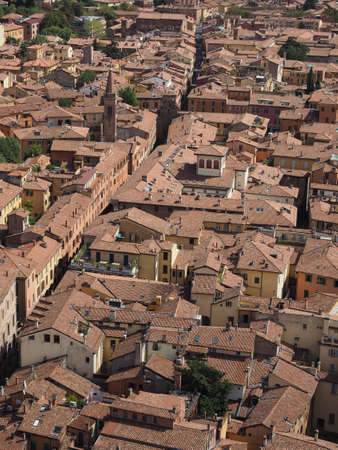 Aerial view of the city of Bologna, Italyの写真素材