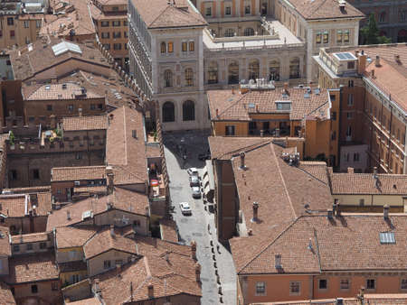 Aerial view of the city of Bologna, Italyの写真素材