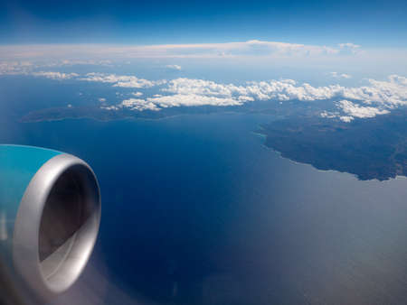 Aerial view of the island of Sardinia, Italy