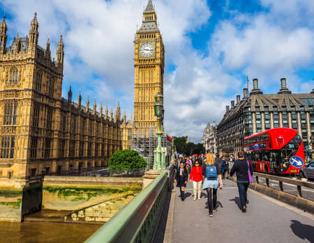 LONDON, UK - CIRCA JUNE 2017: Houses of Parliament aka Westminster Palace, high dynamic rangeのeditorial素材