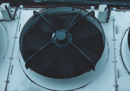An heating ventilation and air conditioning device, cool blue toneの写真素材