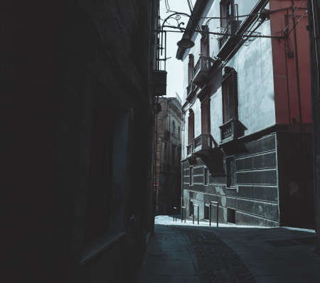 Castello quarter aka Casteddu e susu (meaning Upper Castle in Sard) old medieval town city centre in Cagliari, Italyの写真素材