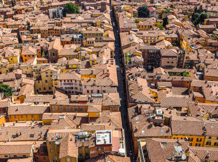 Aerial view of the city of Bologna, Italy (vibrant high dynamic range)