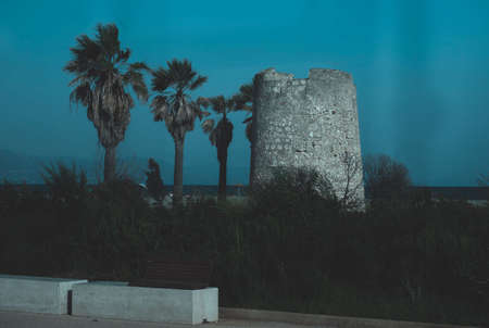 View of Poetto Beach in Cagliari, Italyの写真素材