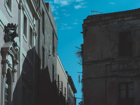 Castello quarter aka Casteddu e susu (meaning Upper Castle in Sard) old medieval town city centre in Cagliari, Italyの写真素材