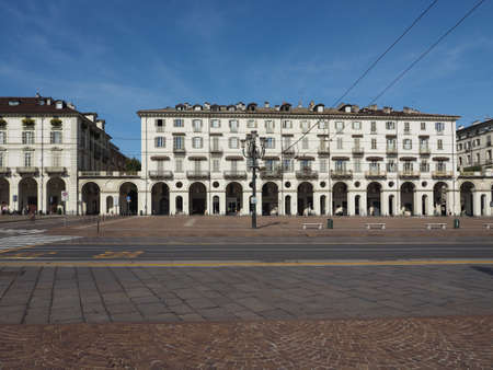 TURIN, ITALY - CIRCA AUGUST 2017: Piazza Vittorio Emanuele II squareのeditorial素材